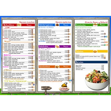 imprenta digital menu kabana